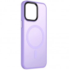 TPU+PC чехол Metal Buttons with MagSafe Colorful для Apple iPhone 14 (6.1")  Сиреневый - 00000064753_3