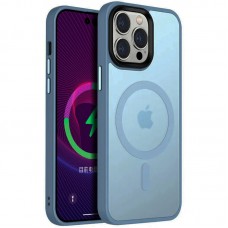 TPU+PC чехол Metal Buttons with MagSafe Colorful для Apple iPhone 14 Pro (6.1")  Голубой - 00000064754_1