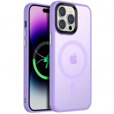 TPU+PC чехол Metal Buttons with MagSafe Colorful для Apple iPhone 12 Pro / 12 (6.1")  Сиреневый - 00000064994_6