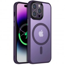 TPU+PC чехол Metal Buttons with MagSafe Colorful для Apple iPhone 12 Pro / 12 (6.1")  Темно-фиолетовый - 00000064994_7