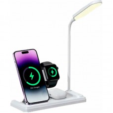 Беспроводное зарядное устройство Usams US-CD195 15W 4in1 Wireless Charging Holder With Table Lamp  White - 00000070781_1