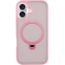 TPU+PC чехол Metal Buttons with MagSafe Colorful HQ Ring для Apple iPhone 16 (6.1")  Pink - 00000072987_6