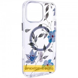 TPU+PC чохол Clear Garden with MagSafe для Apple iPhone 17 Air (6.5")  Blue Blossom - 00000080897_1