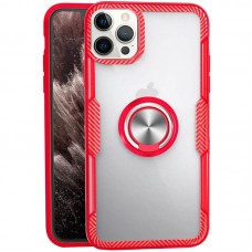 TPU+PC чохол Deen CrystalRing for Magnet (opp) для Apple iPhone 13 Pro (6.1")  Безбарвний / Червоний - 00000050740_1