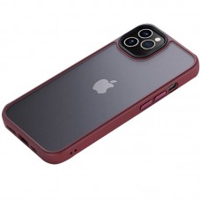 TPU+PC чохол Metal Buttons для Apple iPhone 12 Pro Max (6.7")  Бордовий - 00000039994_5