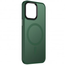 TPU+PC чохол Metal Buttons with MagSafe Colorful для Apple iPhone 13 (6.1")  Зелений / Dark Green - 00000064996_2
