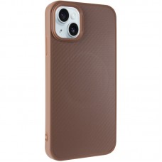 TPU чохол Carbon Protective with Magsafe для Apple iPhone 13 / 14 (6.1")  Coffee - 00000082640_2