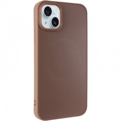 TPU чохол Carbon Protective with Magsafe для Apple iPhone 13 / 14 (6.1")  Coffee - 00000082640_2