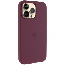 Чохол Silicone Case (AA) Logo with MagSafe для Apple iPhone 14 Pro Max (6.7")  Бордовий / Plum - 00000080640_3