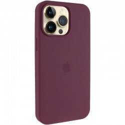 Чохол Silicone Case (AA) Logo with MagSafe для Apple iPhone 14 Pro Max (6.7")  Бордовий / Plum - 00000080640_3