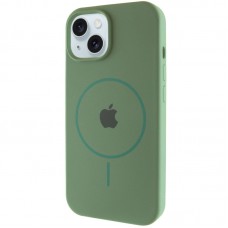 Чохол Silicone Case Full Protective (AA) with MagSafe для Apple iPhone 15 (6.1")  Зелений / Pine green - 00000076434_10