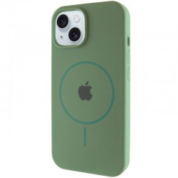 Чохол Silicone Case Full Protective (AA) with MagSafe для Apple iPhone 15 (6.1")  Зелений / Pine green - 00000076434_10
