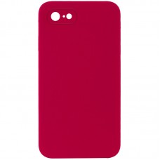 Чохол Silicone Case Square Full Camera Protective (AA) NOLOGO для Apple iPhone 7/8/SE (2020) (4.7")  Червоний / Rose Red - 00000072149_13