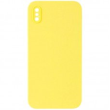 Чохол Silicone Case Square Full Camera Protective (AA) NOLOGO для Apple iPhone X / XS (5.8")  Жовтий / Yellow - 00000072151_7