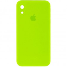 Чохол Silicone Case Square Full Camera Protective (AA) для Apple iPhone XR (6.1")  Салатовий / Neon green - 00000040233_20
