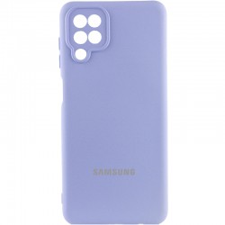 Чохол Silicone Cover Lakshmi Full Camera (AAA) with Logo для Samsung Galaxy A12  Бузковий / Dasheen - 00000085728_11
