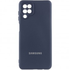 Чохол Silicone Cover Lakshmi Full Camera (AAA) with Logo для Samsung Galaxy A12  Темно-синій / Midnight blue - 00000085728_12
