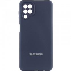 Чохол Silicone Cover Lakshmi Full Camera (AAA) with Logo для Samsung Galaxy A12  Темно-синій / Midnight blue - 00000085728_12