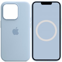 Чохол Silicone case (AAA) with Magsafe and Animation для Apple iPhone 14 Pro Max (6.7")  Блакитний / Sky - 00000072057_2