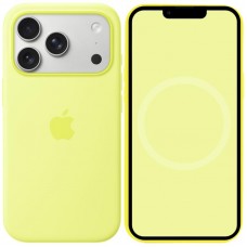 Чохол Silicone case (AAA) with Magsafe and Animation для Apple iPhone 17 Pro (6.3")  Neon Yellow - 00000081569_14