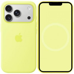 Чохол Silicone case (AAA) with Magsafe and Animation для Apple iPhone 17 Pro (6.3")  Neon Yellow - 00000081569_14