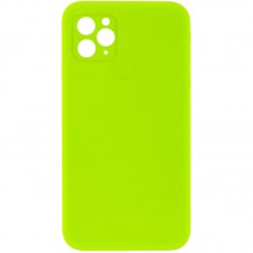 Чохол Silicone Case Square Full Camera Protective (AA) NOLOGO для Apple iPhone 11 Pro Max (6.5")  Салатовий / Neon green - 00000072156_20