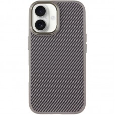 Чохол TPU+PC Carbon with MagSafe для Apple iPhone 16 (6.1")  Grey - 00000073628_2