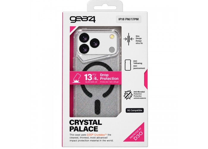 Чохол TPU+PC Gear4 Crystal Palace Shine with Magnetic Fit для Apple iPhone 17 Pro Max / 18 Pro Max