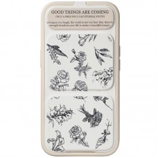 Чохол TPU Panel Stand для Apple iPhone 16 Pro (6.3")  Floral Sketch - 00000085577_4