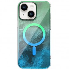 Чохол TPU Shiny Mountain (MagFit) для Apple iPhone 15 (6.1")  Green / Blue - 00000077652_4