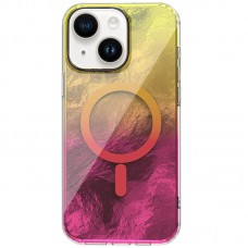 Чохол TPU Shiny Mountain (MagFit) для Apple iPhone 15 (6.1")  Yellow / Pink - 00000077652_7