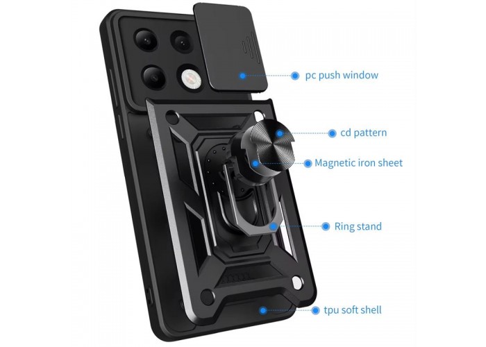Чохол Ummi Camshield Serge Ring для Xiaomi Redmi Note 13 Pro 4G / 14s / Poco M6 Pro 4G