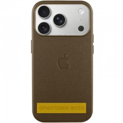 Чохол шкіряний Leather Case (AA) with MagSafe and Animation для Apple iPhone 17 Air (6.5")  Coffee - 00000084664_3