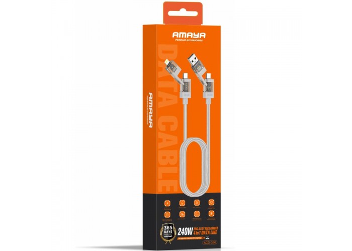 Дата кабель Amaya ACD-390 4in1 Type-C to Lightning/Type-C to USB 240W (1m)