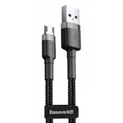 Дата кабель Baseus Cafule MicroUSB Cable 1.5A (2m) (CAMKLF-C)  Сірий / Чорний - 00000048647_1