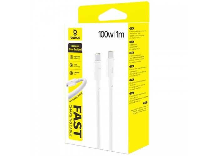 Дата кабель Baseus New Braided Type-C to Type-C 100W (1m) (E0426)