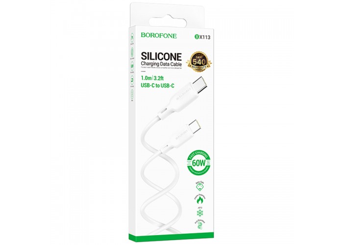 Дата кабель Borofone BX113 Lenny Type-C to Type-C 60W (1m)