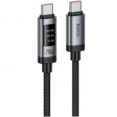 Дата кабель Hoco U148 Lord with display Type-C to Type-C 100W (1.2m)  Black - 00000081850_1