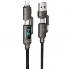 Дата кабель Hoco U152 Fortune 4in1 Type-C to Lightning/Type-C to USB 240W (1.2m)  Black - 00000085055_1