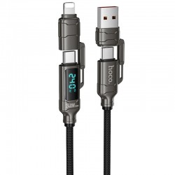 Дата кабель Hoco U152 Fortune 4in1 Type-C to Lightning/Type-C to USB 240W (1.2m)  Black - 00000085055_1