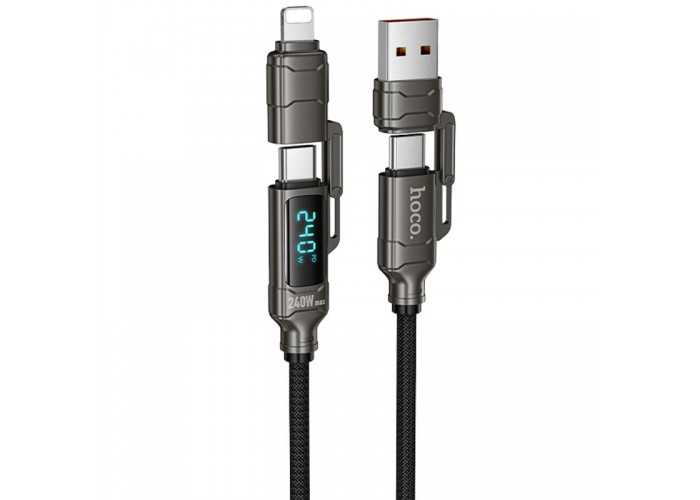 Дата кабель Hoco U152 Fortune 4in1 Type-C to Lightning/Type-C to USB 240W (1.2m)