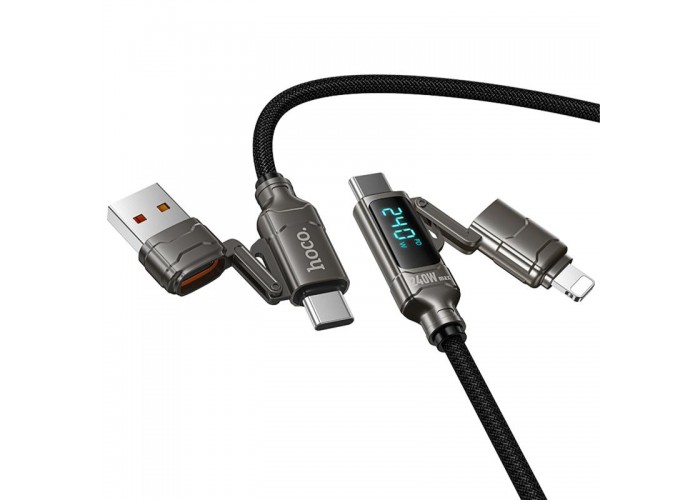 Дата кабель Hoco U152 Fortune 4in1 Type-C to Lightning/Type-C to USB 240W (1.2m)