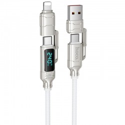 Дата кабель Hoco U152 Fortune 4in1 Type-C to Lightning/Type-C to USB 240W (1.2m)  Light Gray - 00000085055_2