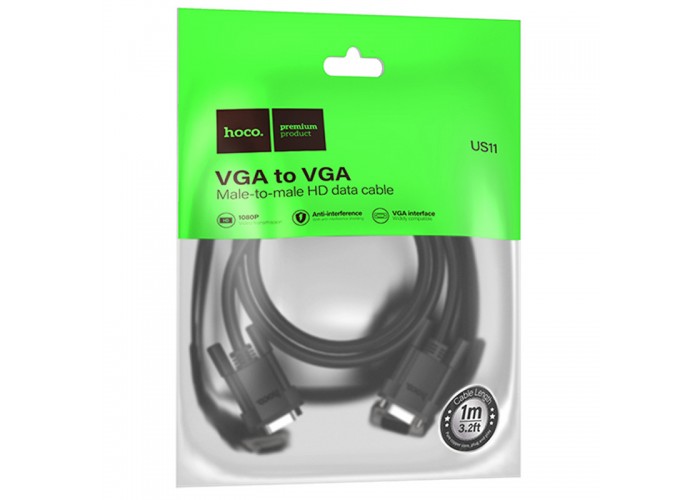 Дата кабель Hoco US11 VGA male to VGA male HD (1m)
