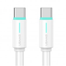Дата кабель Usams US-SJ734 Bicolor Charging YR Ser. Type-C to Type-C 60W (1m)  White - 00000078318_3