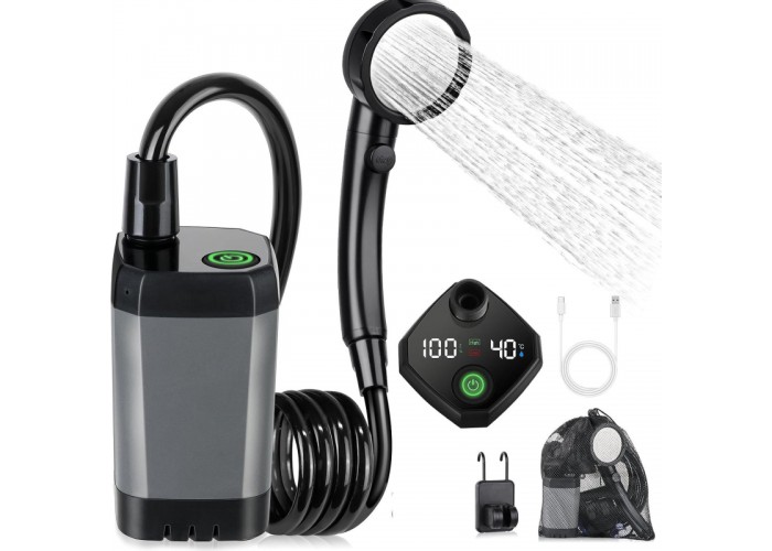 Портативний душ Spopal Pro Water Temp and Battery Level Indicator 6000mAh + bucket 20L (USB-C)