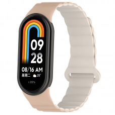 Ремінець Dual-color Magnetic для Xiaomi Mi Band 9/8/10  Beige / White - 00000077059_1