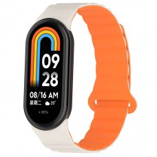 Ремінець Dual-color Magnetic для Xiaomi Mi Band 9/8/10  White / Orange - 00000077059_10