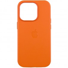 Шкіряний чохол Leather Case (AAA) with MagSafe and Animation для Apple iPhone 14 Pro Max (6.7")  Orange - 00000057155_18