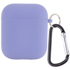 Силіконовий футляр з мікрофіброю для навушників Airpods 1/2  Сірий / Lavender Gray - 00000039442_12